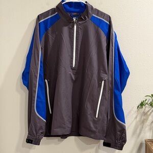 FootJoy FJ Medium Gray Golf Windbreaker Jacket Half Zip Lightweight Performance